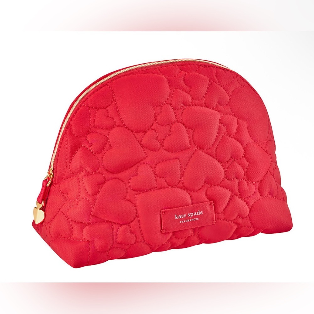 ♠️❤️♠️KATE SPADE♠️❤️♠️Quilted Heart Cosmetic Bag in Vibrant Red/NWT
